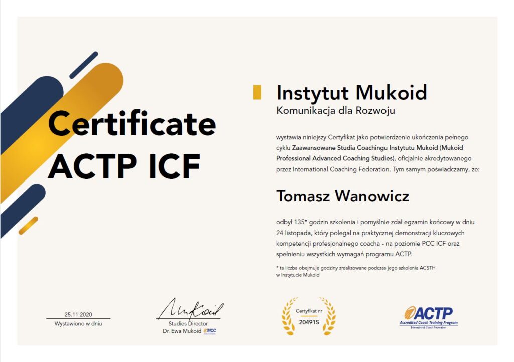 Certyfikat ACTP ICF